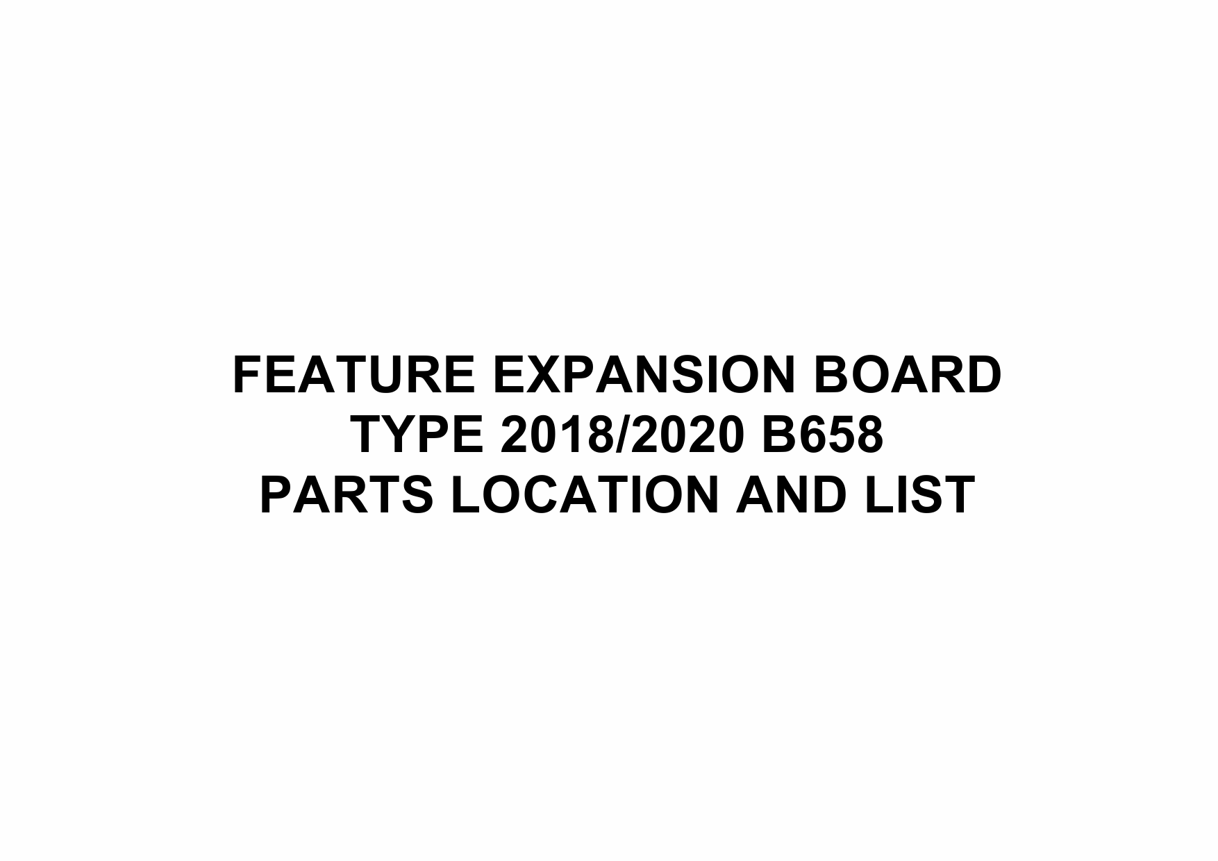 RICOH Options B658 FEATURE-EXPANSION-BOARD Parts Catalog PDF download-1